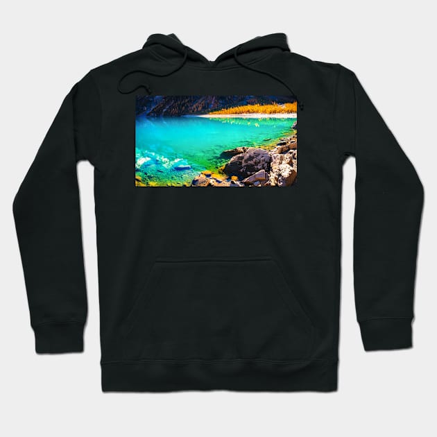 AUTUMN MOUNTAIN LAKE Hoodie by Simon Schuhmacher Photography